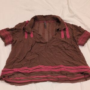 Anthropologie Chocolate and Rose Blouse